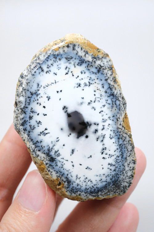 Mavi ve Kar Beyaz Merlinit - Dendritik Opal, 213g