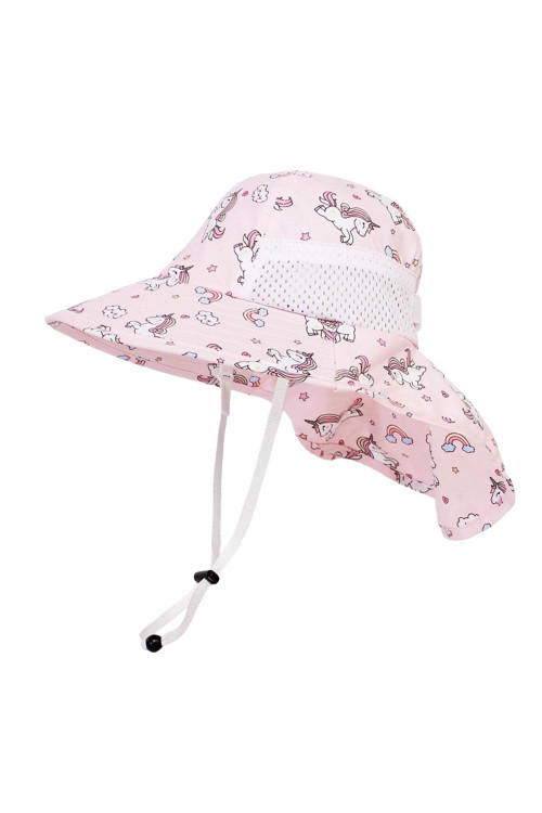 upf50+ pembe unicorn boyun korumalı terletmez şapka