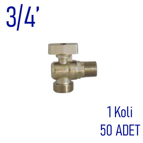 3/4' Mini Çamaşır Makina Musluğu, 50 Adet