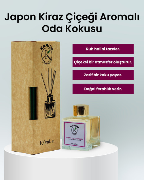 Japon Kiraz Çiçeği – Evinize Baharın Zarafeti Gelsin Çubuklu Kare Oda Kokusu 100ml