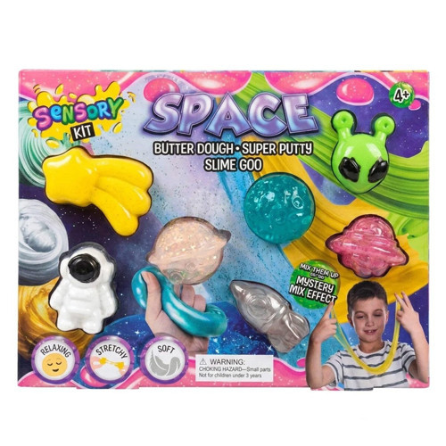 Uzay Temalı Slime Seti - Galaktik Renkli Oyun Jeli, Kendin Yap Süper Putty Duyusal Oyun Seti