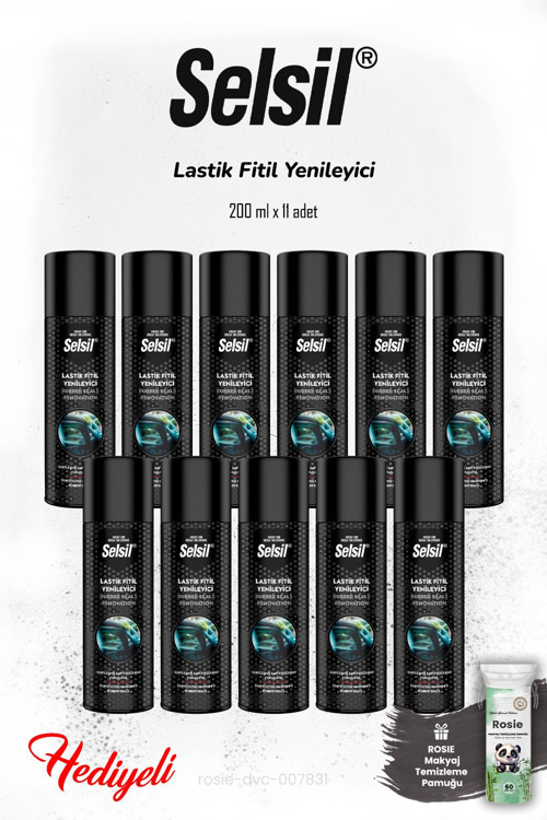 11 adet Selsil Lastik Fitil Yenileyici 200 ml ve ROSIE