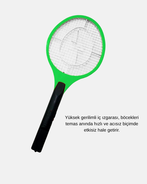 Yüksek Gerilimli Elektronik Sinek Raket – Sessiz, Kimyasız ve Güvenli Kullanım