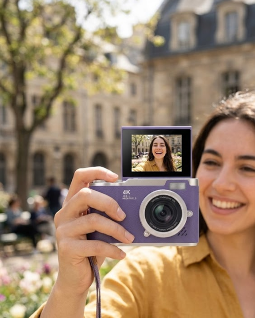 4K Dijital Kamera 48 MP Flip Ekran Vlog ve Fotoğraf Makinesi