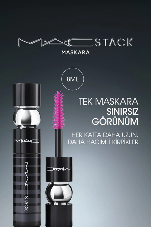 stack Maskara Mega Fırça 8ml - Kıvırma, Uzunluk ve Hacim Etkili Maskara