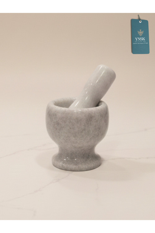 Luxury | Granito | El Yapımı Doğal Mermer Havan & Tokmak Seti - Beyaz