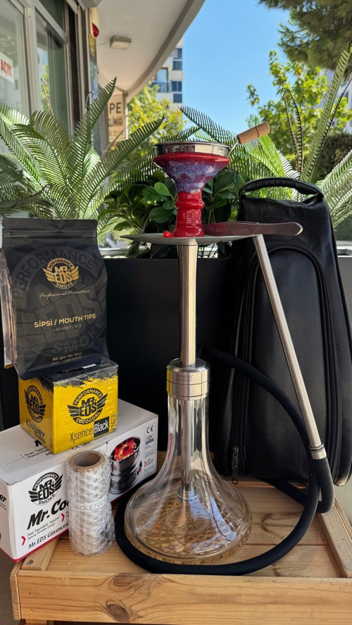 Mr Eds E24 Big Boss Eco Dip Dekor Gold Nargile Seti Çantalı