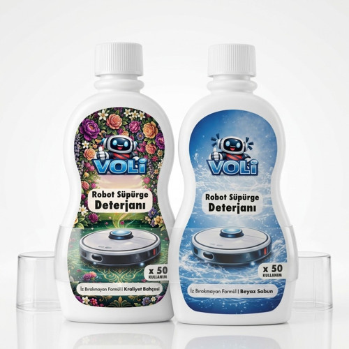 Kraliyet Bahçesi Çiçek ve Üstün Beyaz Sabun Kokulu 2'li Avantaj Paket Robot Süpürge Deterjanı 2X500 ml