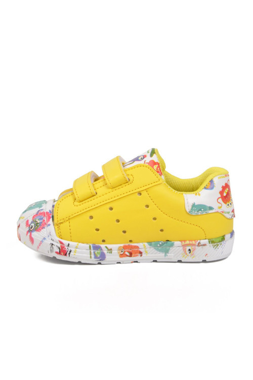 Cırtlı Anatomik Rahat Tabanlı Sarı Bebek Spor Ayakkabı Sneaker BN-30965 B