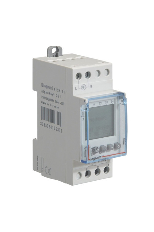 Haftalık Dijital Zaman Saati 1çıkışlı 16a 230v 2modül 50/60hz