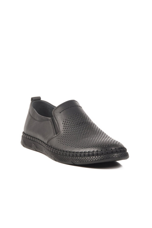 Siyah Hakiki Deri Erkek Casual Ayakkabı Loafer 3Y1671-172