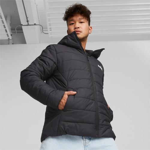 ESS Hooded Padded Jacket Black Erkek Mont