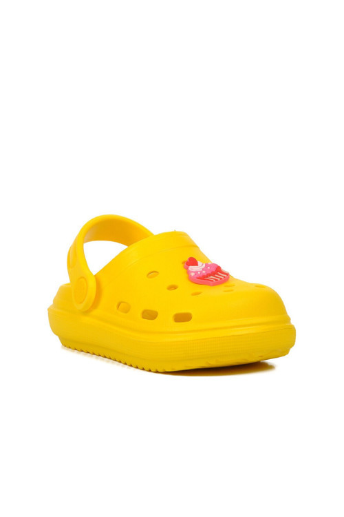 Sarı Rahat Hafif Esnek Unisex Sabo Çocuk Terlik