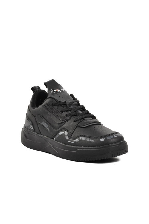 Siyah Hafif Rahat Tabanlı Bağcıklı Unisex Yürüyüş ve Spor Ayakkabı Sneaker NFR-1001 G