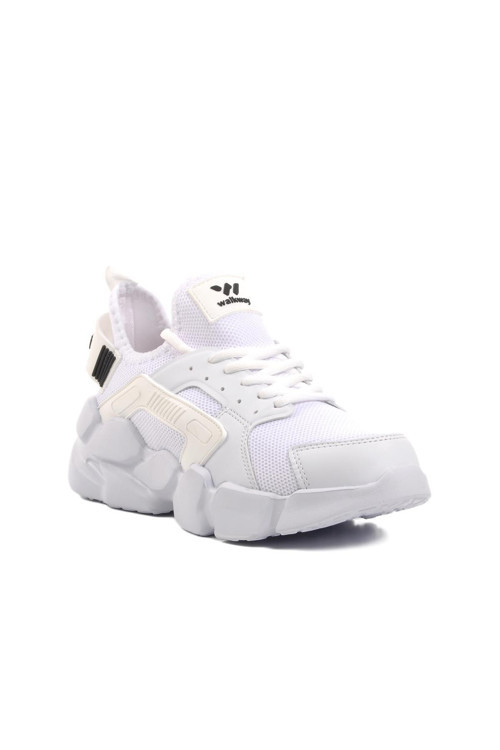 Unisex Fileli Sneaker Kalın Taban Hafif Rahat Günlük Spor Ayakkabı Beyaz