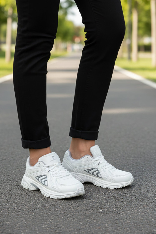 Beyaz Fileli Comfort Taban Unisex Yürüyüş ve Spor Ayakkabı Sneaker 101 25029 Dipper