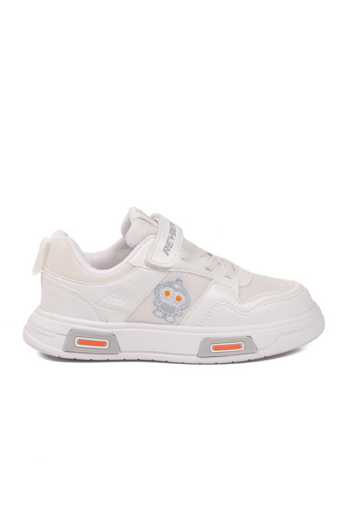 Beyaz Cırtlı Fileli Cırtlı Erkek Çocuk Spor Ayakkabı Sneaker 026 F