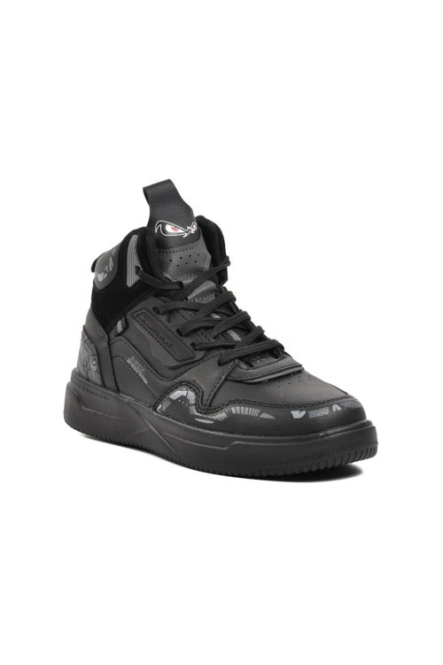 Siyah Bilek Boy Hafif Rahat Tabanlı Unisex Yürüyüş ve Spor Ayakkabı Sneaker NFR-1000 G