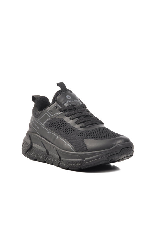 Siyah Fileli Hafif Rahat Tabanlı Unisex Yürüyüş ve Spor Ayakkabı Kane 101 24650
