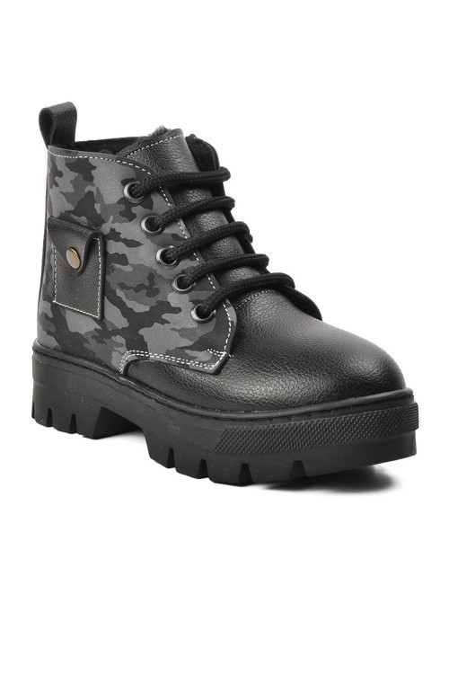 Bağcıklı Fermuarlı Ortopedik Kaymaz Tabanlı Unisex Çocuk Bot