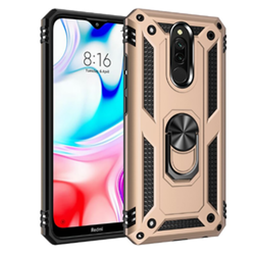 Xiaomi Redmi 8 Vega TPU Silikon Sert PC İnce Kılıf - Gold