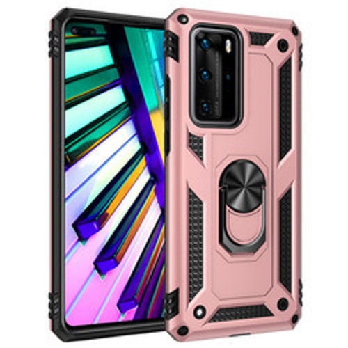 Huawei P40 Pro Vega TPU Silikon Sert PC İnce Kılıf - Rose Gold