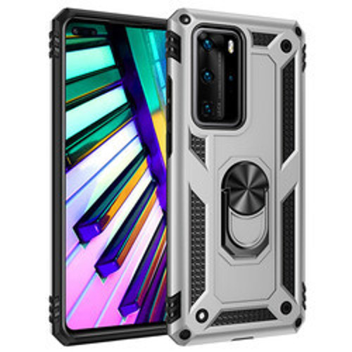 Huawei P40 Pro Vega TPU Silikon Sert PC İnce Kılıf - Gri