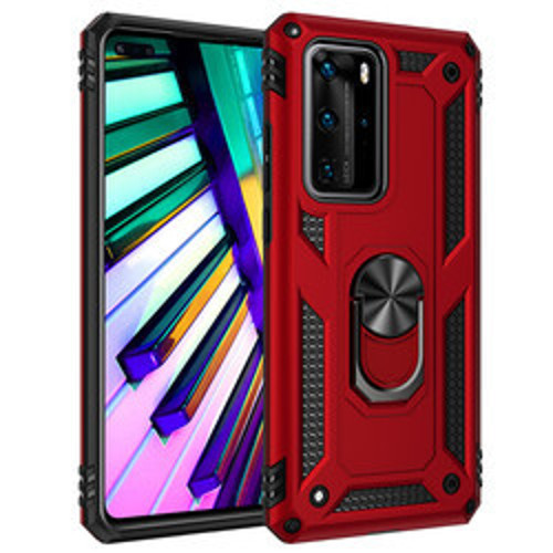 Huawei P40 Pro Vega TPU Silikon Sert PC İnce Kılıf - Kırmızı