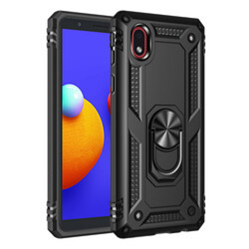 Galaxy A01 Core Vega TPU Silikon Sert PC İnce Kılıf - Siyah