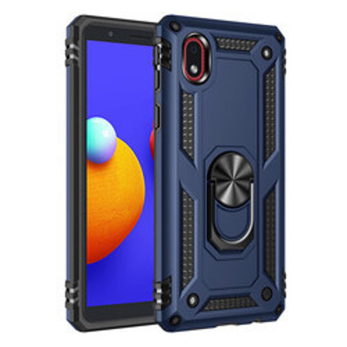 Galaxy A01 Core Vega TPU Silikon Sert PC İnce Kılıf - Mavi