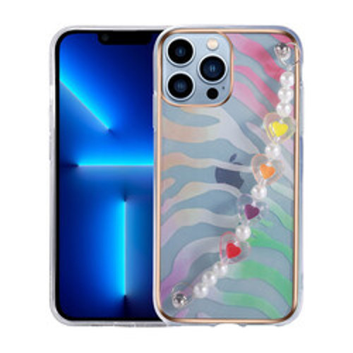 iPhone 13 Pro Max Pilla - Pembe-Yeşil Silikon Kılıf