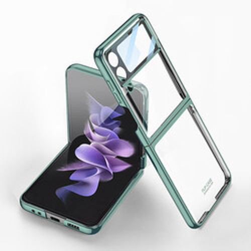 Lexroo Galaxy Z Flip 4 Kıpta Lensli İnce Kılıf - Koyu Yeşil