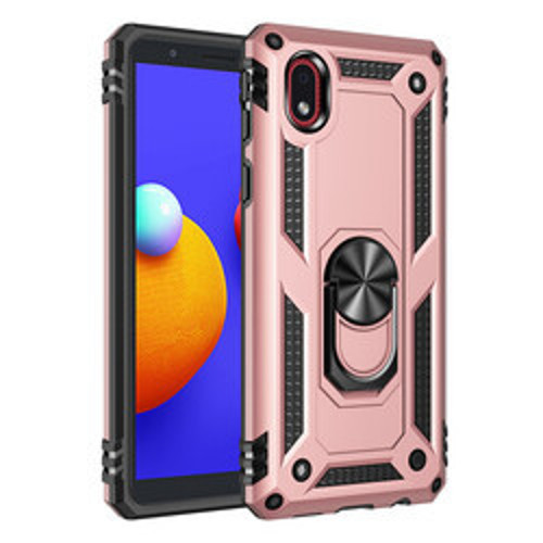 Galaxy A01 Core Vega TPU Silikon Sert PC İnce Kılıf - Rose Gold