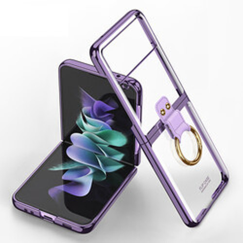 Lexroo Galaxy Z Flip 3 Yüzüklü Kıpta İnce Kılıf - Mor