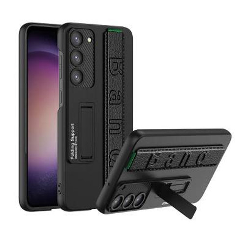 Lexroo Galaxy S23 Plus Standlı El Tutacaklı Band İnce Kılıf - Siyah