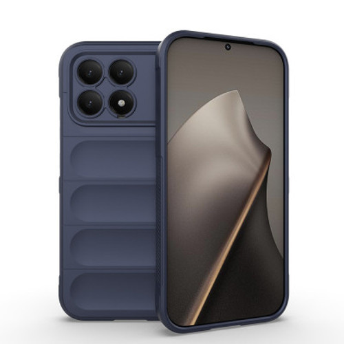 Xiaomi Poco F8 Pro Esnek TPU Oyuklu Arka Yüzey Tasarımlı Etnik Silikon İnce Kılıf - Lacivert