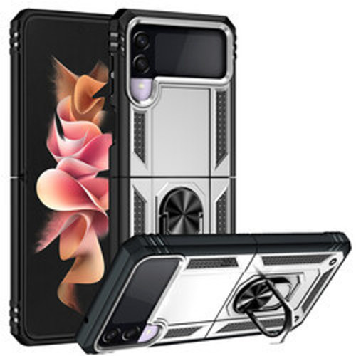 Galaxy Z Flip 3 Vega TPU Silikon Sert PC İnce Kılıf - Gri