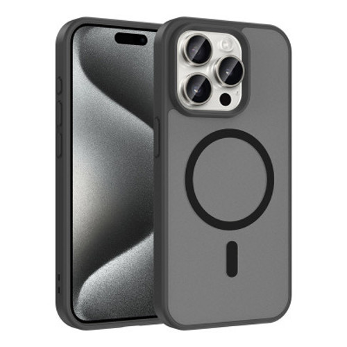 iPhone 15 Pro Mag Safe Şarj Özellikli Babet Kılıf - Siyah