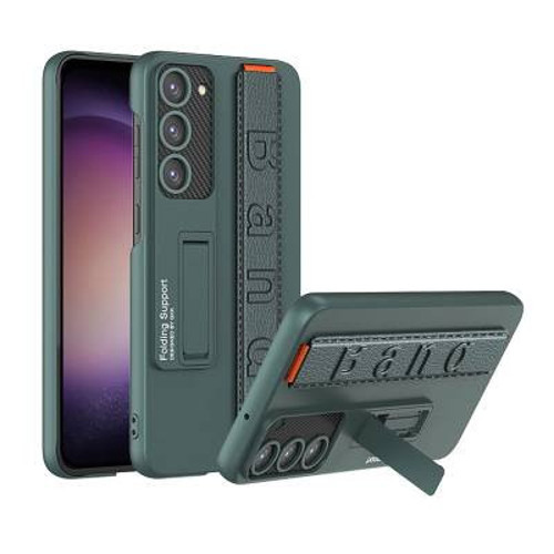 Lexroo Galaxy S23 Plus Standlı El Tutacaklı Band İnce Kılıf - Koyu Yeşil