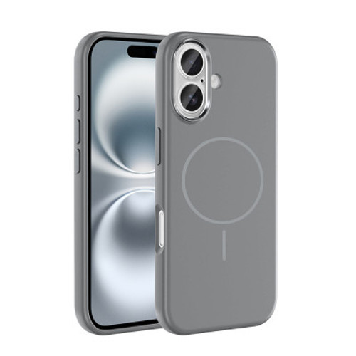 iPhone 16 Mag Safe Şarj Özellikli Metal Kamera Çerçeveli Edi Silikon Kılıf - Titanyum