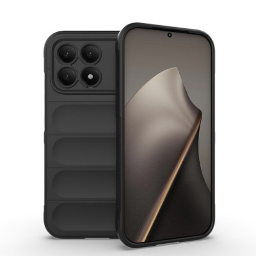 Xiaomi Poco F8 Pro Esnek TPU Oyuklu Arka Yüzey Tasarımlı Etnik Silikon İnce Kılıf - Siyah
