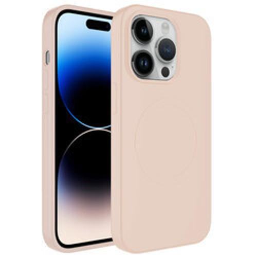 iPhone 14 Pro Mag Safe Wireless Şarj Özellikli Pastel Renk Silikon Plas Kılıf - Pembe