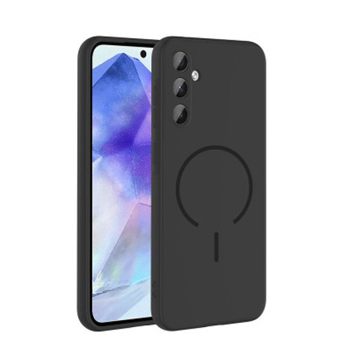 Galaxy A55 Mag Safe Şarj Özellikli Meta Kılıf - Siyah