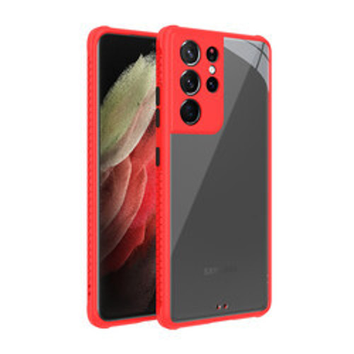 Galaxy S21 Ultra Kaff TPU Silikon Kılıf - Kırmızı