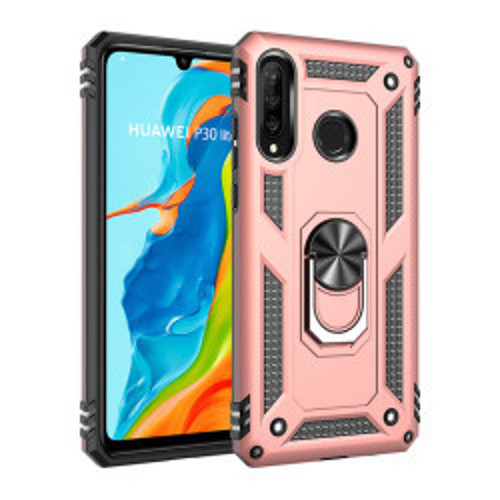 Huawei P30 Lite Vega TPU Silikon Sert PC İnce Kılıf - Rose Gold