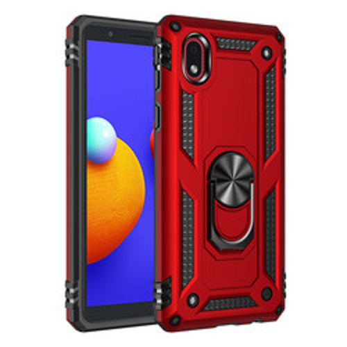 Galaxy A01 Core Vega TPU Silikon Sert PC İnce Kılıf - Kırmızı