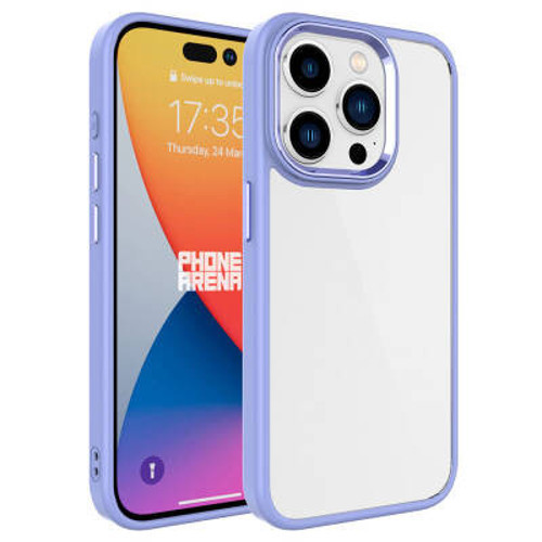 iPhone 15 Pro Max Krom Silikon Kılıf - Lila