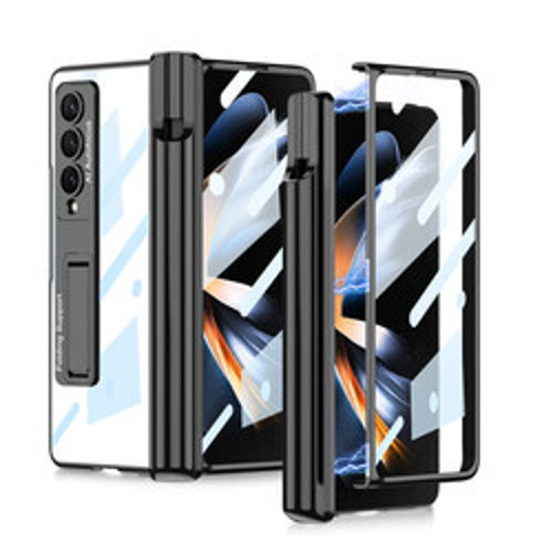Lexroo Galaxy Z Fold 4 Kıpta Standlı Kalem Bölmeli İnce Kılıf - Siyah