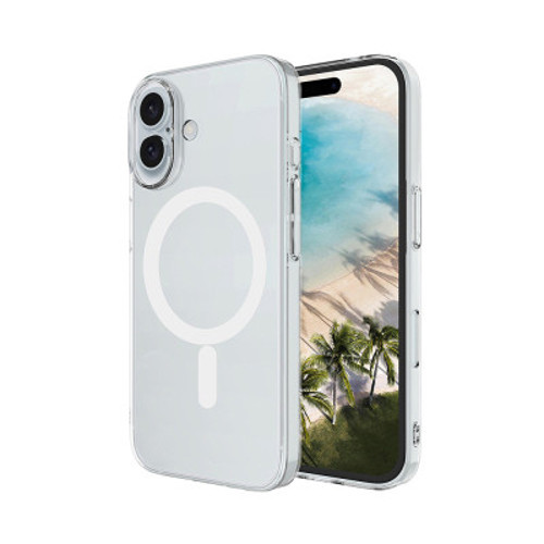 iPhone 16 Plus Kamera Korumalı Mag Safe Şarj Özellikli Şeffaf London Sert PC Kılıf