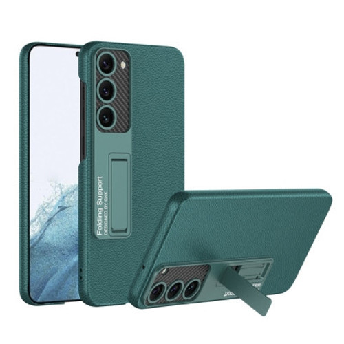 Lexroo Galaxy S23 Kıpta Standlı İnce Kılıf - Koyu Yeşil